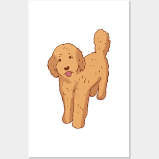 Golden doodle illustration Posters and Art